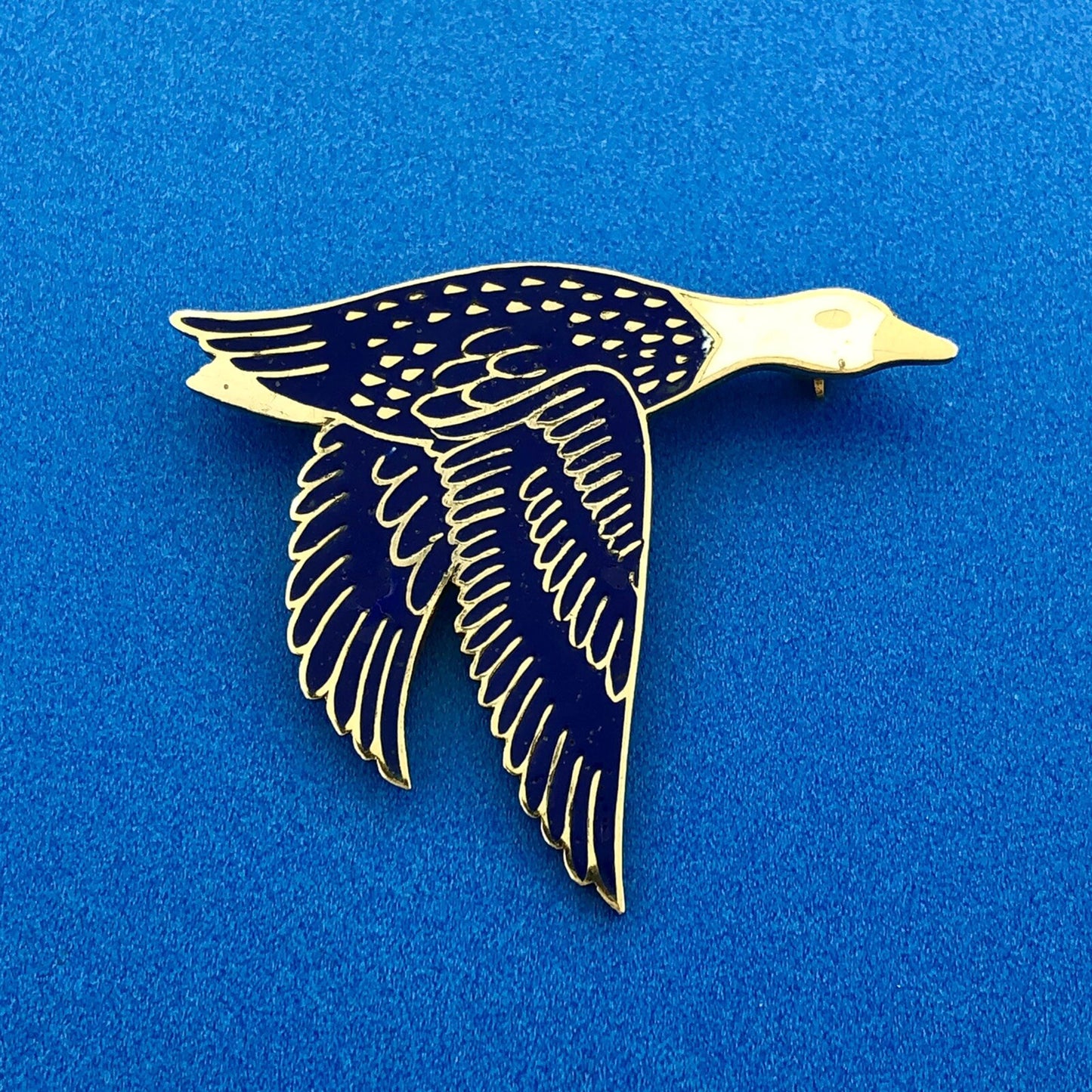 Vintage 1960 Sterling Silver 925 Enamel President LA Duck Pond Pin