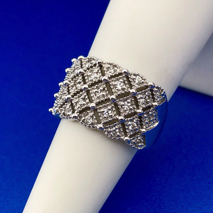 Silpada Retired Sterling Silver 925 Cubic Zirconia CZ Tapered Band Ring