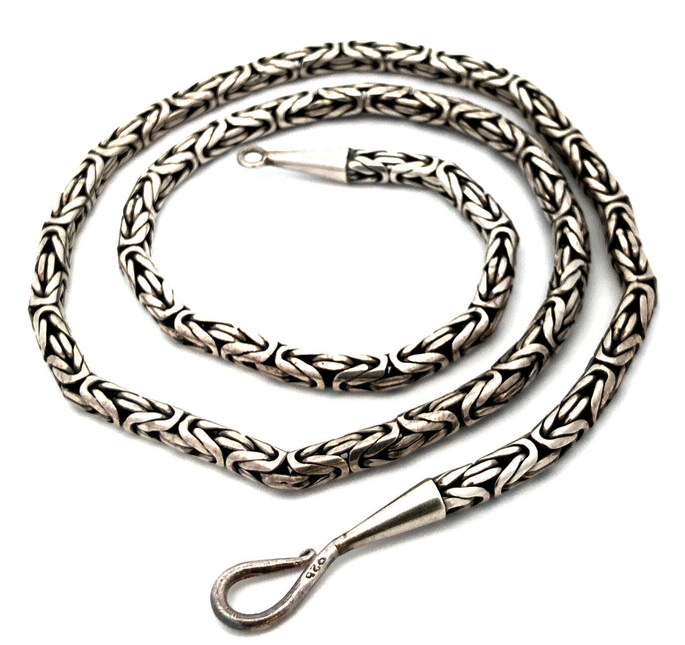 Designer 925 Sterling Silver Byzantine Statement Unisex Chain Necklace