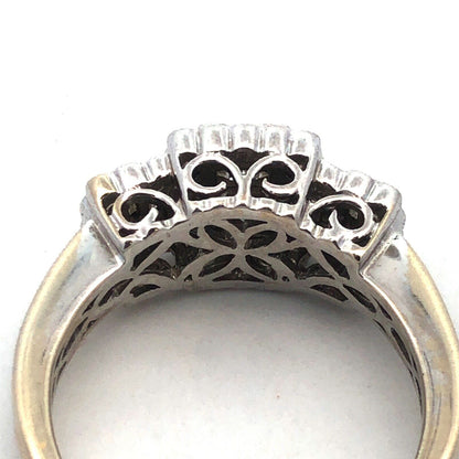 Zales 14K White Gold Diamond Triple Head Anniversary Engagement Ring
