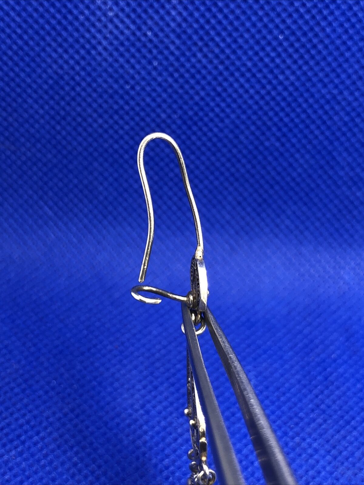 Beaded Filigree 925 Sterling Silver Dangle Drop Hook Earrings