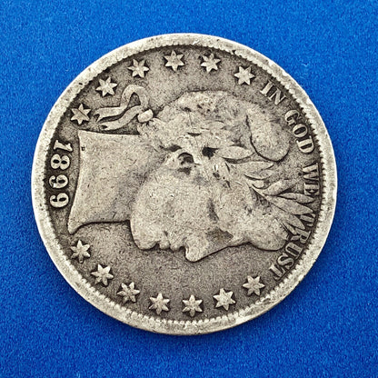 1899 P Barber Silver Half Dollar 50c Better Rare Key Philadelphia Mint Coin