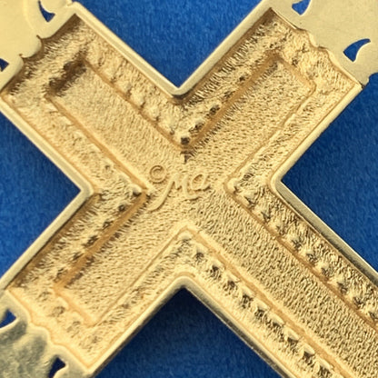 Michael Anthony MA 14K Yellow White Gold 3D Crucifix Cross Religious Pendant