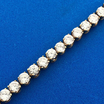 Designer 14K Yellow Gold Cubic Zirconia CZ Statement Tennis Bracelet