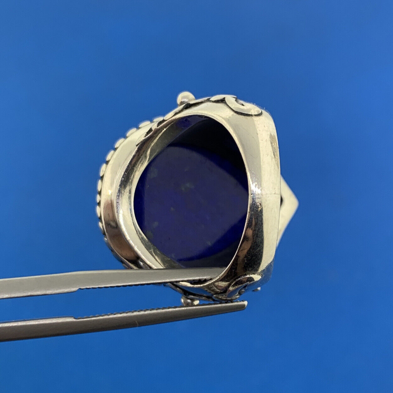 Designer Doug Paulus Sterling Silver 925 Lapis Lazuli Statement Cocktail Ring