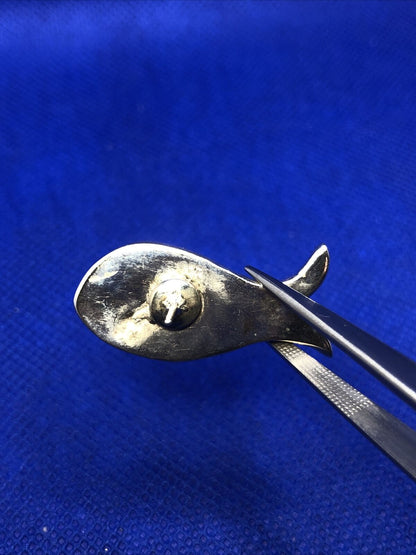 Taxco Mexico 925 Sterling Silver Abalone Inlay Fish Statement Stud Earrings