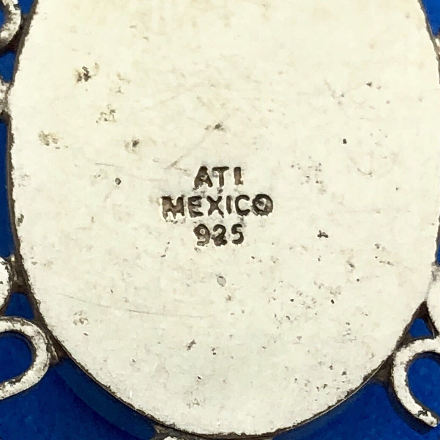 Designer ATI Sterling Silver 925 Resin Mary Religious Scroll Bead Necklace