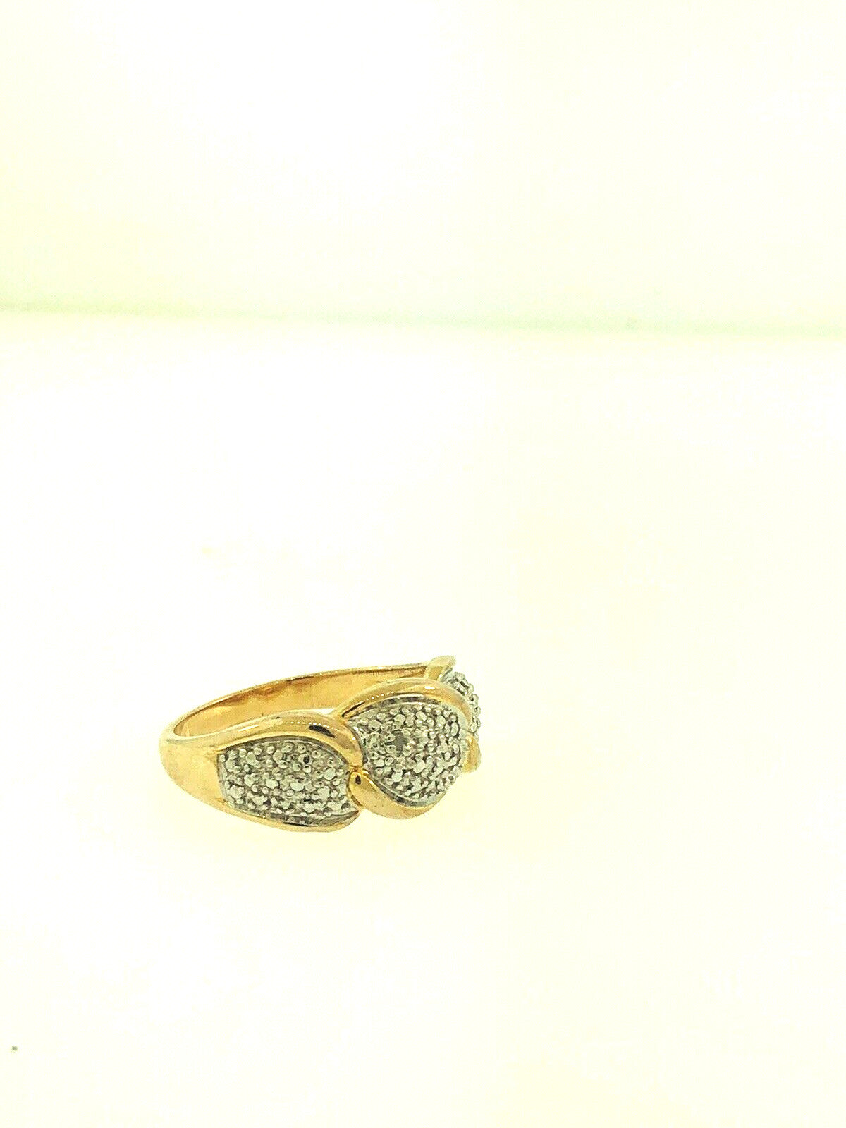 925 Sterling Silver Vermeil Diamond Illusion Statement Band Ring