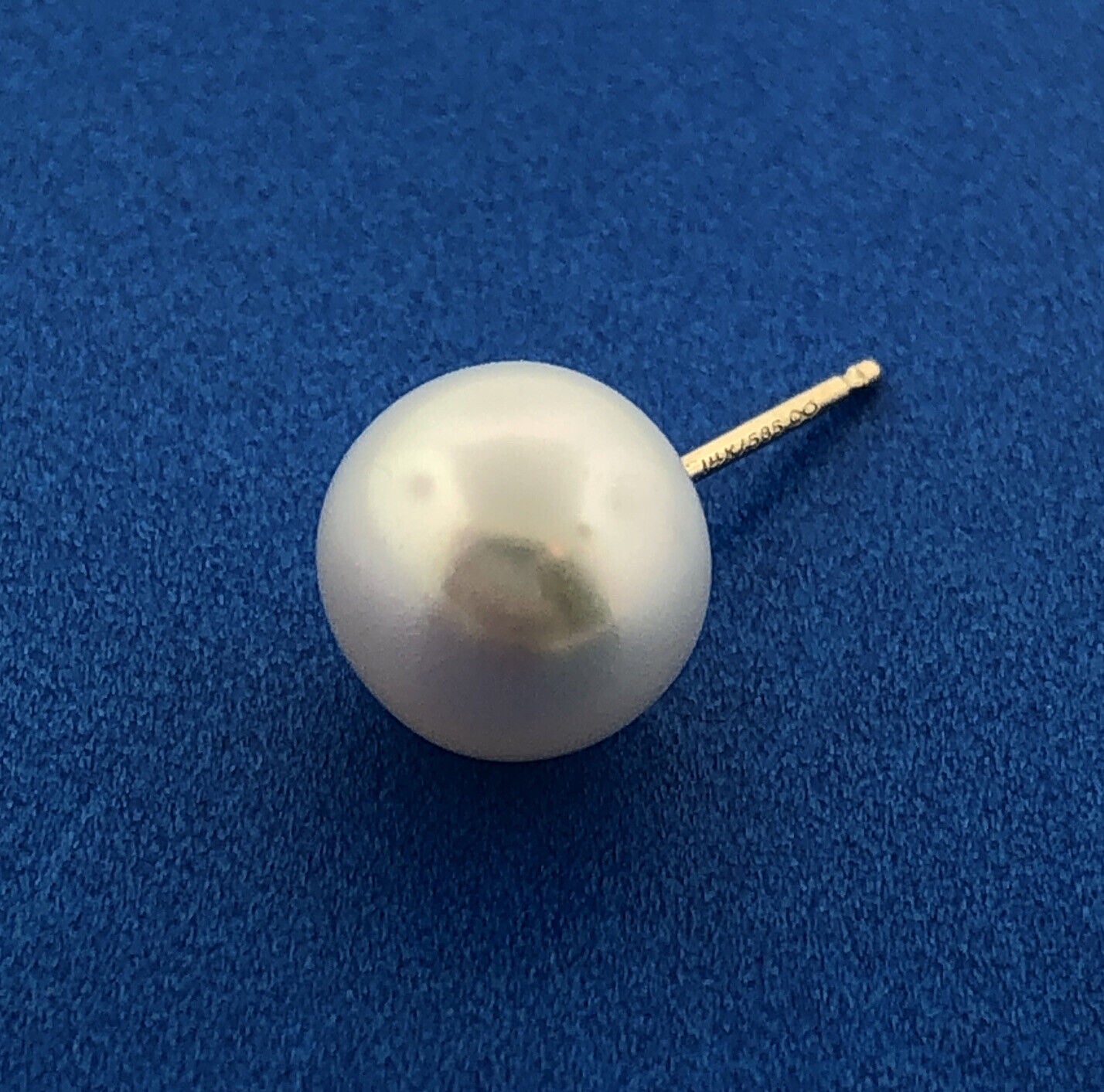Beautiful Bride 14K Yellow Gold White Pearl Statement Stud Earrings