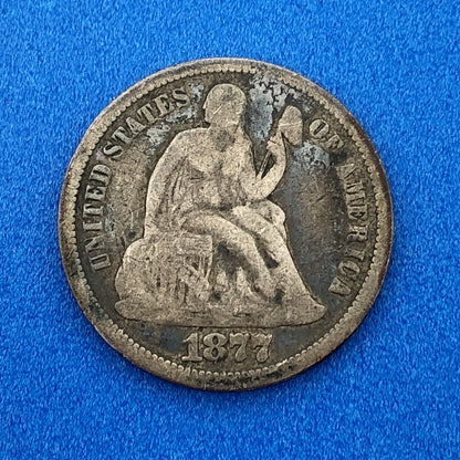 1877 P Silver Seated Liberty Dime 10c Better Key Scarce Philadelphia Mint Coin
