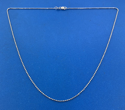 Designer Italy 14K White Gold Diamond Cut Link 18" Fancy Chain Necklace