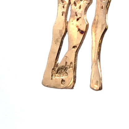 Designer JA 14K Yellow Gold Open Work Giraffe Wild Zoo Animal Charm Pendant