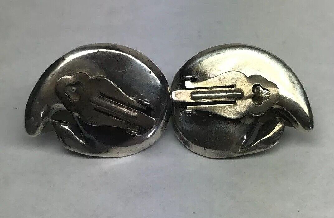 Vintage Sterling Silver 925 Abalone Sea Snail Shell Statement Earrings S162