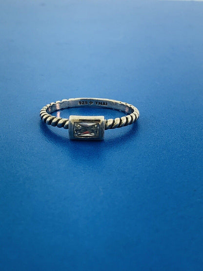 Vintage Silpada Sterling Silver 925 White Topaz Stackable Band Ring