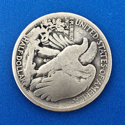 1917 S Reverse Silver Walking Liberty Half Dollar 50c Better Key San Fran Coin