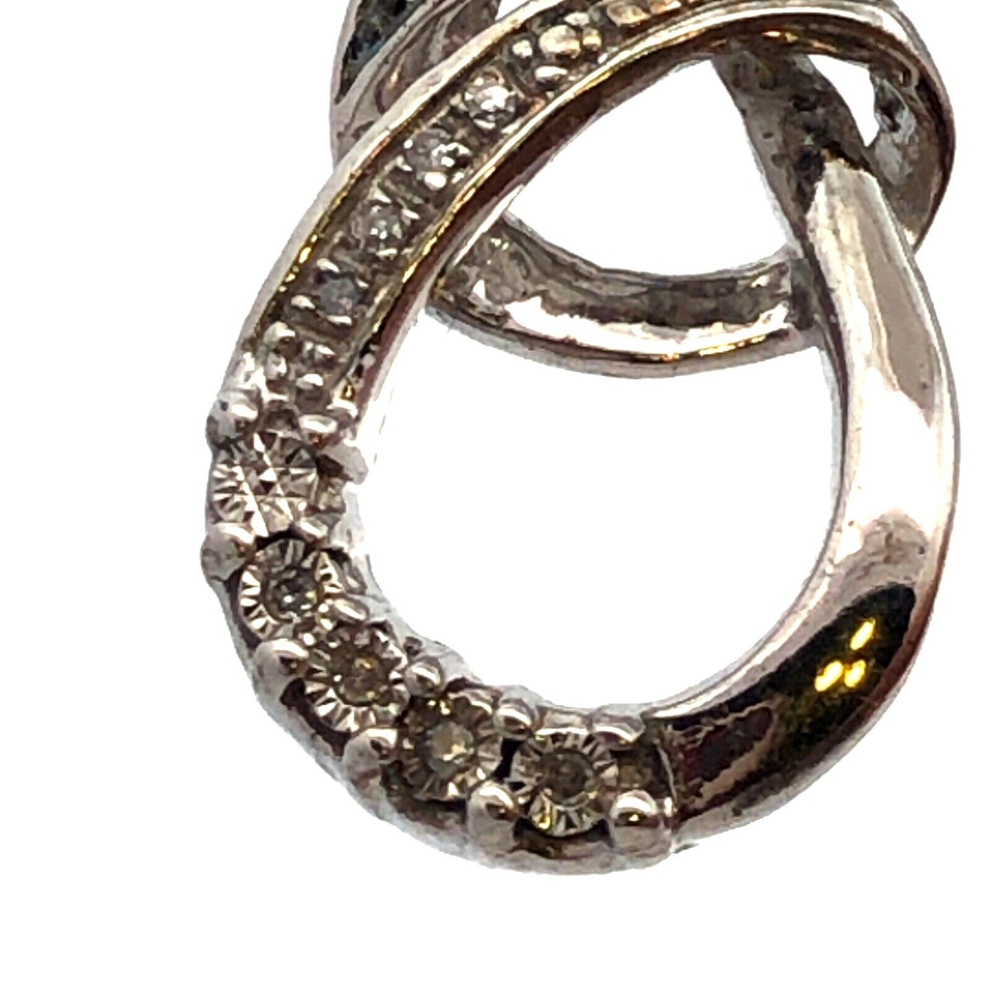 Designer 925 Sterling Silver Round Black White Diamond Infinity Pendant Necklace