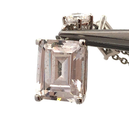 Designer 925 Sterling Silver Cubic Zirconia CZ Drop Dangle Pendant Necklace