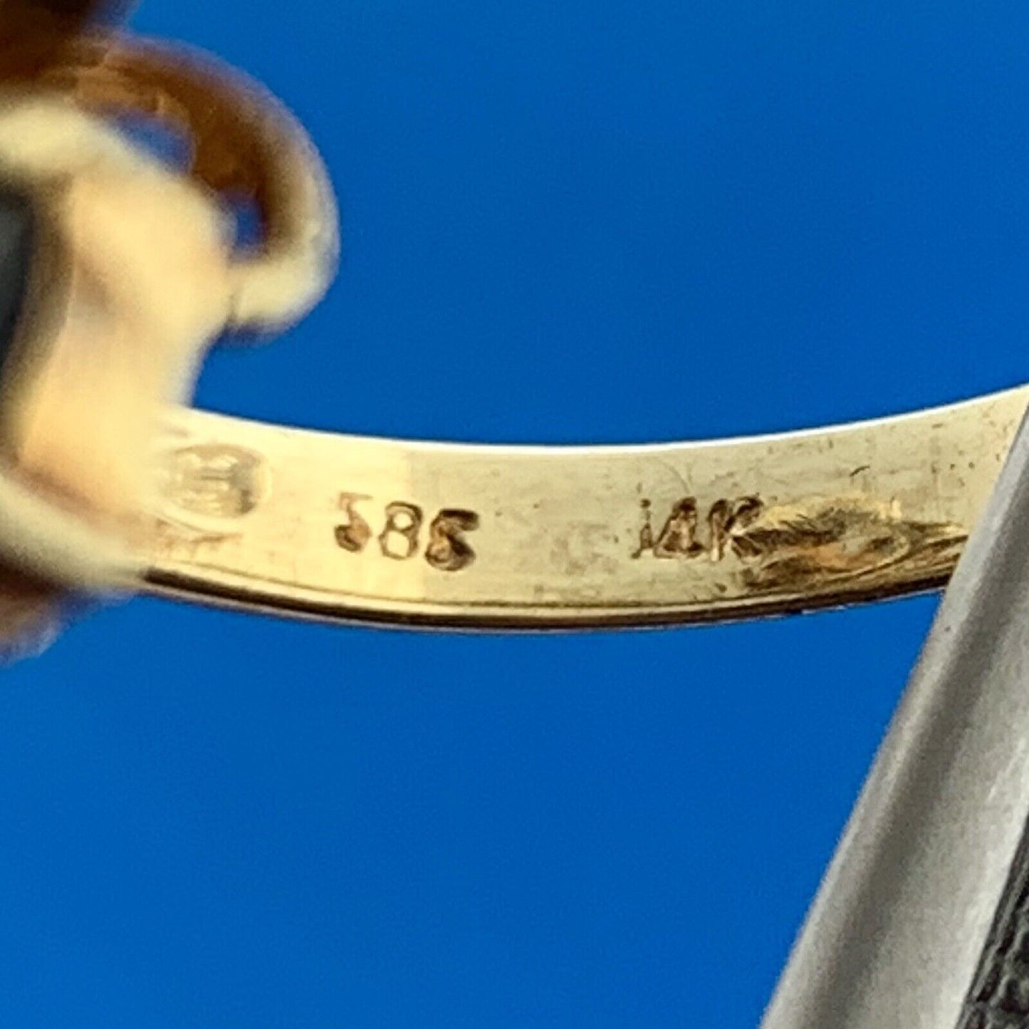 14K Yellow Gold Oval Sapphire Cluster Diamond Accented September Occasion Ring