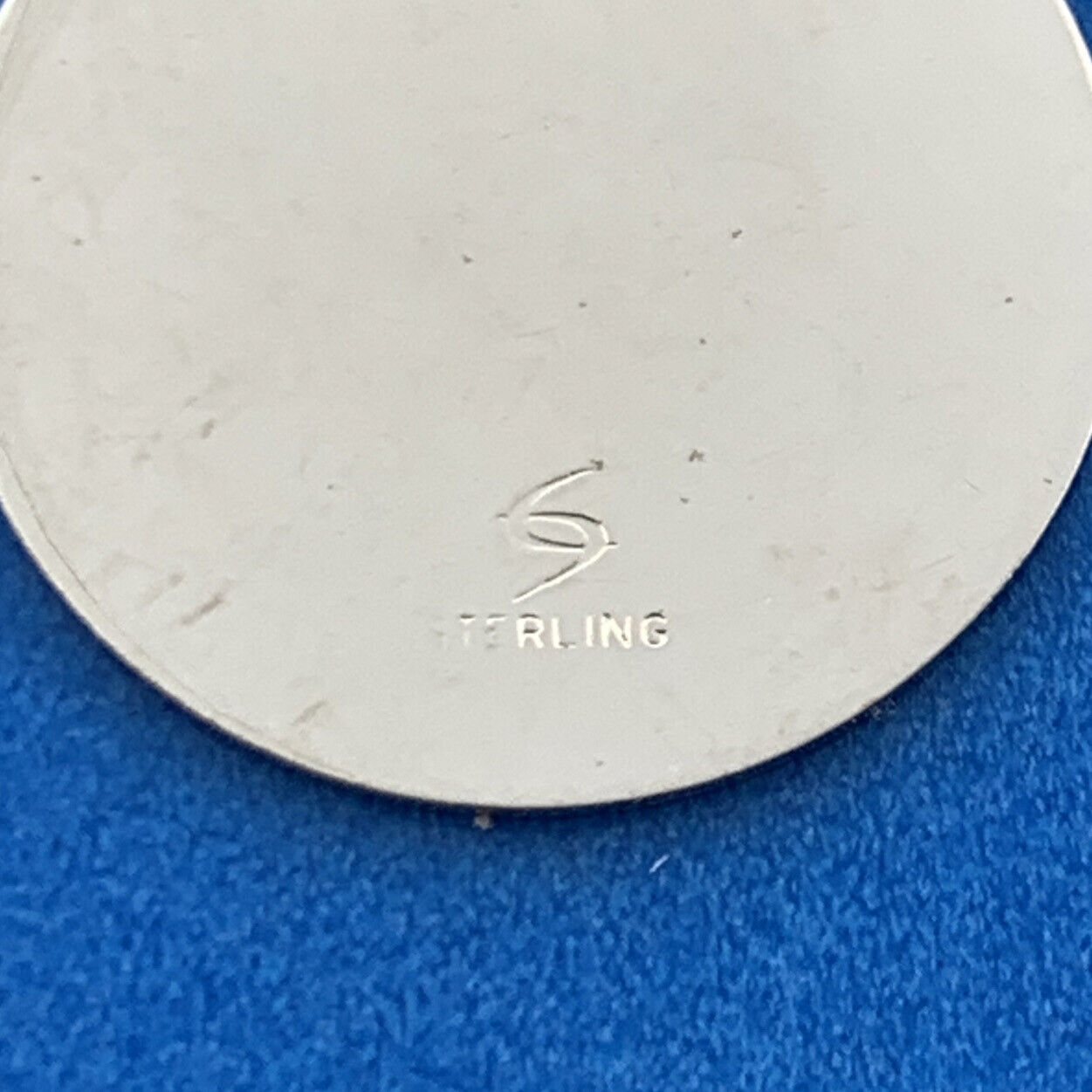 Vintage 925 Sterling Silver Our Girl Textured Engravable Bracelet Circle Charm