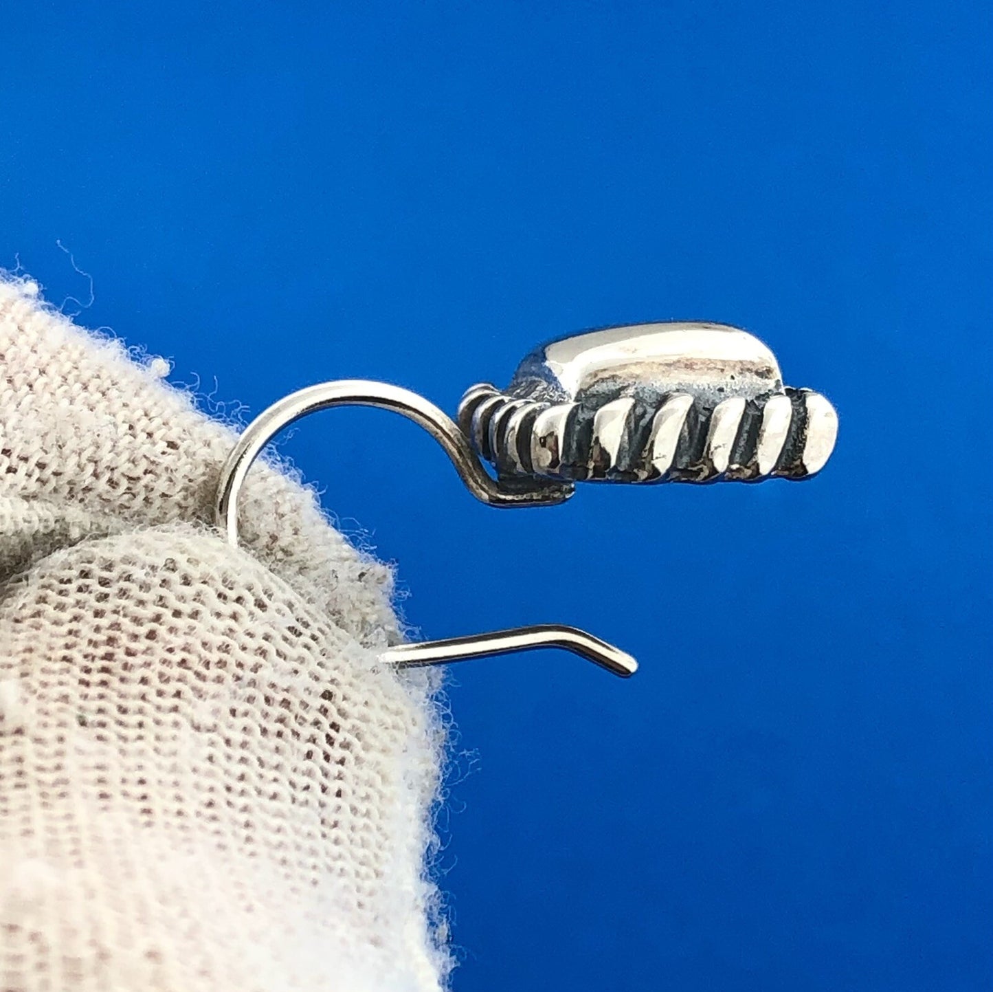 Retro Modernist 925 Sterling Silver Square Rope Halo Drop Dangle Earrings