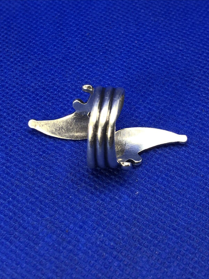 Taxco Mexico RJP 925 Sterling Silver Wrap Texture Statement Finger Ring