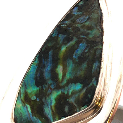 Vintage E Dragsted 925 Sterling Silver Abalone Triangle Clip-on Stud Earrings