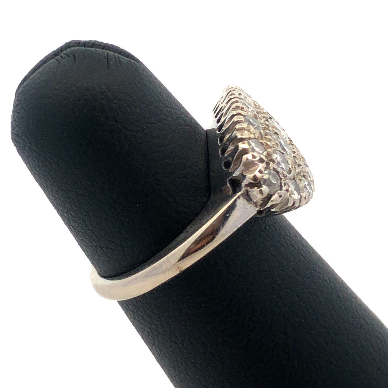 Vintage 14k White Gold Diamond Cluster Ring