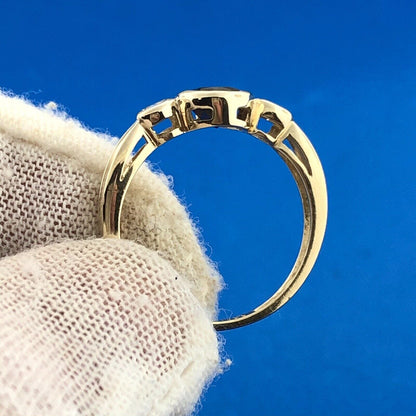 14K Yellow Gold Oval Red Spinel White Sapphire Accented USGL Certified Sz 7 Ring