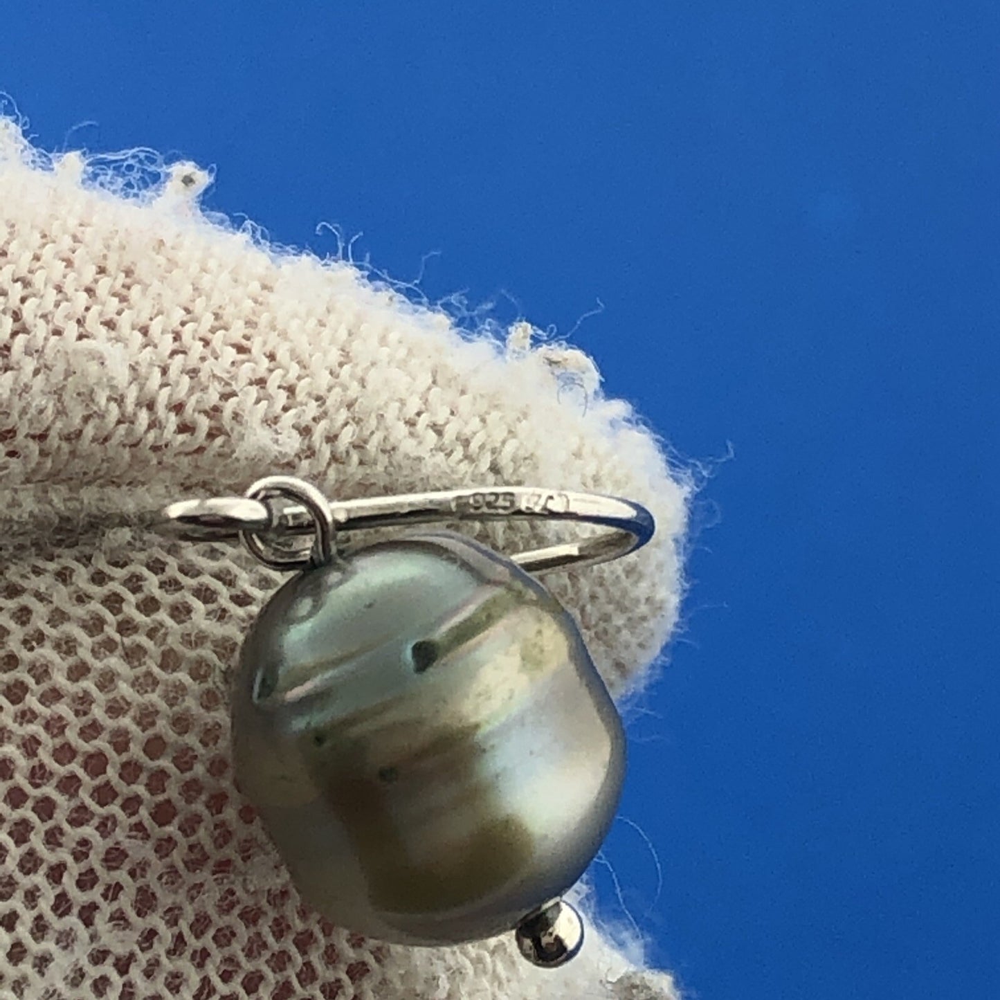 Honora Collection 925 Sterling Silver Oval Peacock Pearl Drop Dangle Earrings