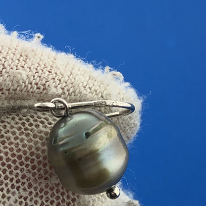 Honora Collection 925 Sterling Silver Oval Peacock Pearl Drop Dangle Earrings