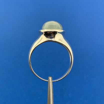 Designer SI Sterling Silver 925 Aventurine Modernist Prosperity Cocktail Ring