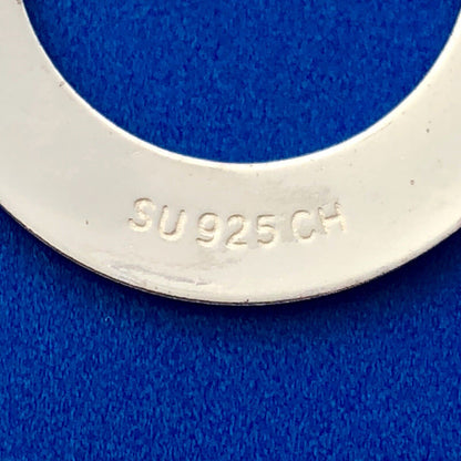 Designer Modernist 925 Sterling Silver Tapered Circle Disc Hoop Earrings