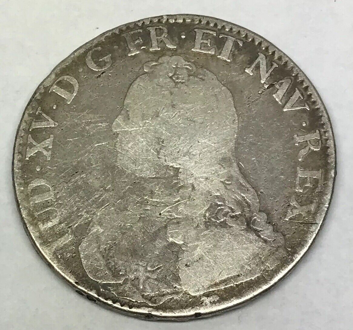 1729 A France Louis XV One Ecu Paris Mint Silver Crown