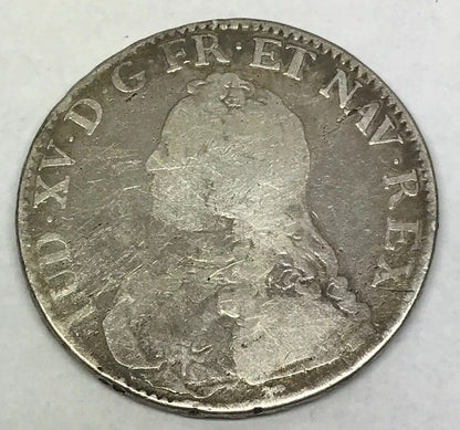 1729 A France Louis XV One Ecu Paris Mint Silver Crown