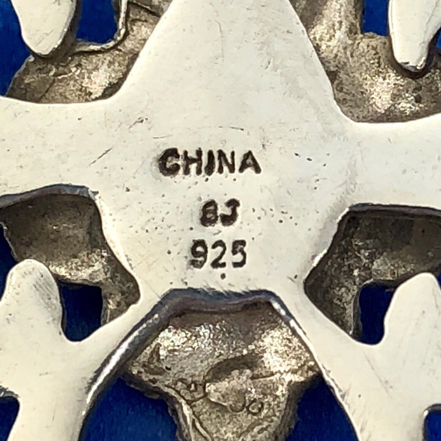 Designer BJ Sterling Silver 925 Smoky Topaz Enamel Floral Scroll Dangle Earrings