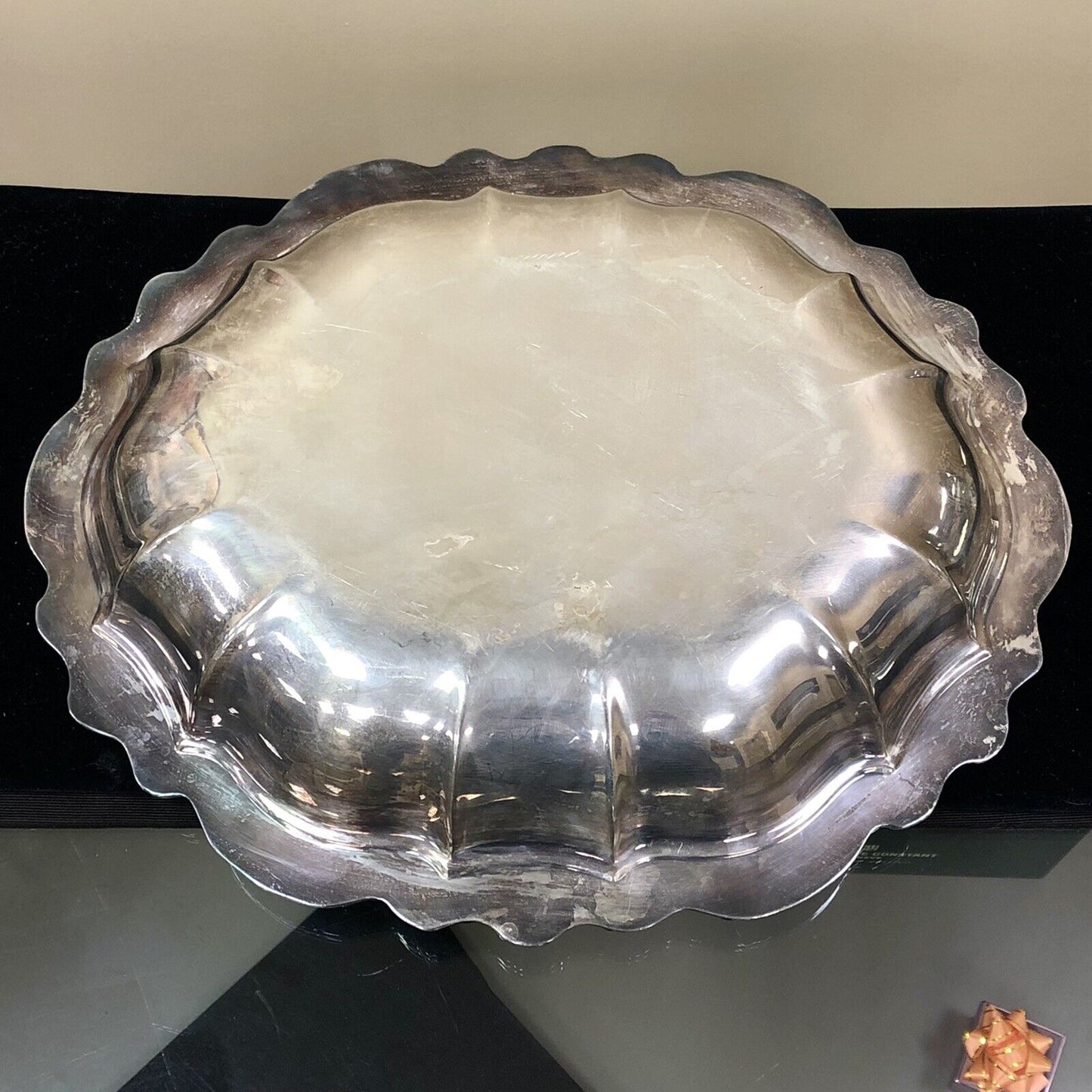 International Silver Co Silver Plate Countess Floral Scroll Oval Vegetable Bowl