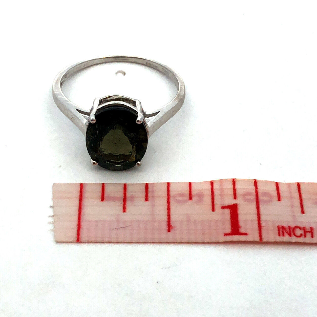 Designer TGGC 925 Sterling Silver Oval Green Tourmaline Solitaire Ring