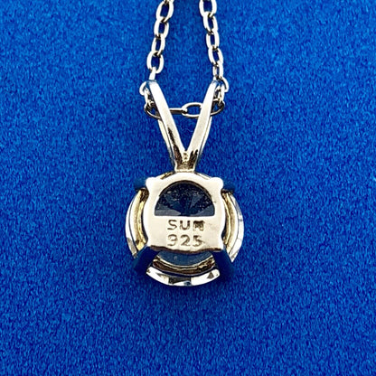 Karizia Spa KA 1772 Sterling Silver 925 White Topaz Solitaire Pendant Necklace