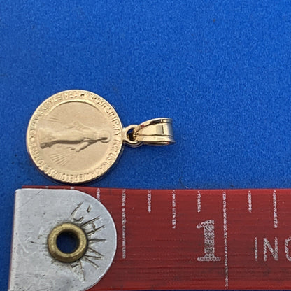 Designer RL 10K Yellow Gold Miraculos Medal Petite Charm Pendant