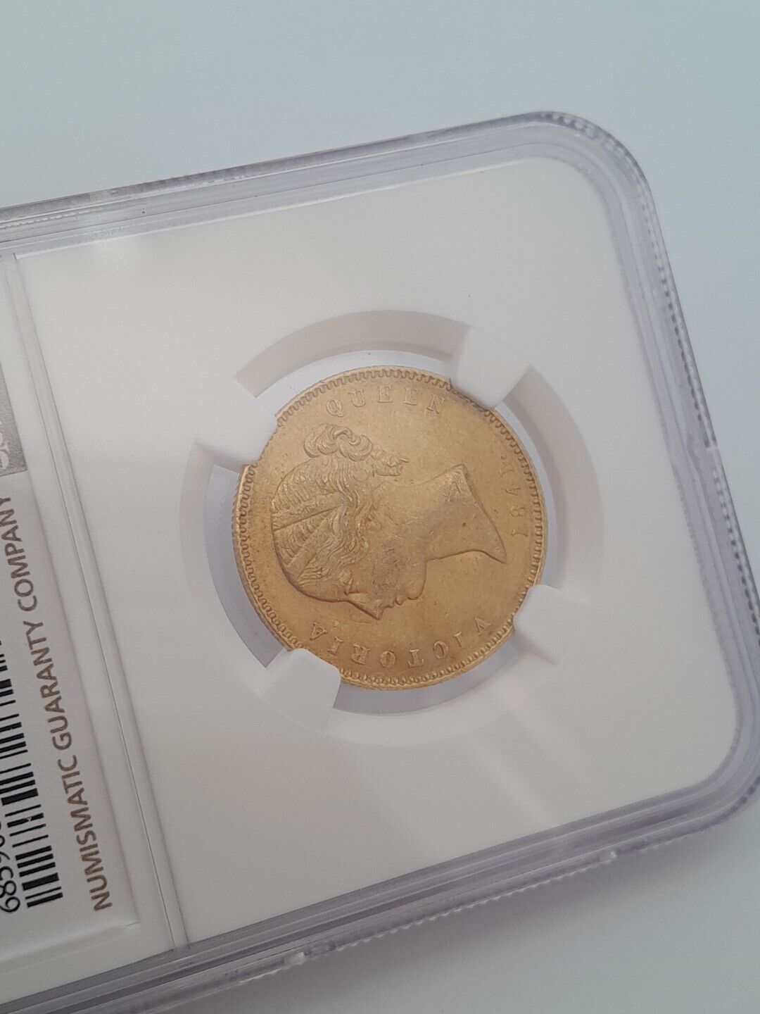 1841  C British India Mohur S & W-3.7 Type A/1 "W.W." Plain 4 NGC MS61 Gold Coin