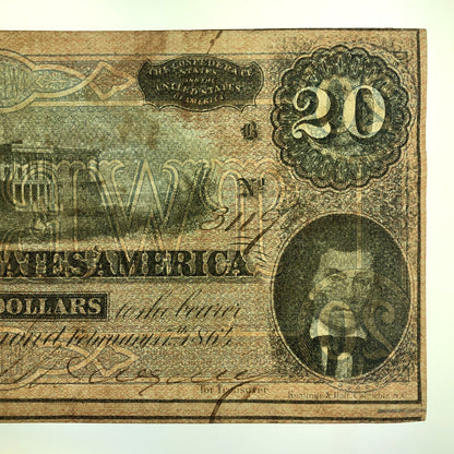 1864 $20 Twenty Dollars Confederate States of America CSA Last Issue T-67 Curren