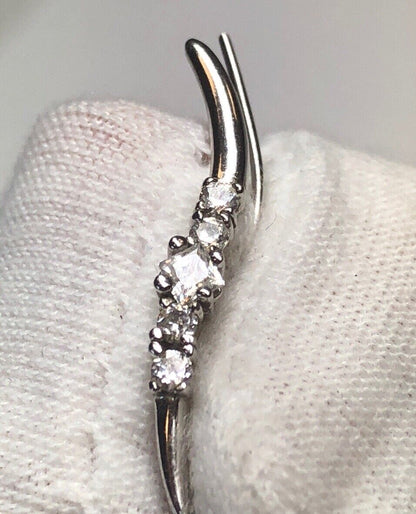 Designer Elegant 14K White Gold Cubic Zirconia Infinity Drop Dangle Earrings