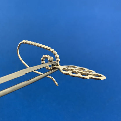 Authentic PANDORA 925 Sterling Silver Cubic Zirconia Leaf Dangle Drop Earrings