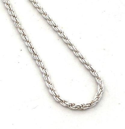Designer FAS Italy 925 Sterling Silver 20" Twisted Rope Chain Necklace