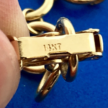 Mignon Faget 14K Yellow Gold Elephant Animal Cracker Venetian Box Link Bracelet