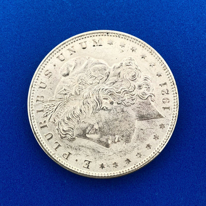 1921 P Morgan Silver Dollar $1 Last Year Issue Philadelphia Mint Coin White BU
