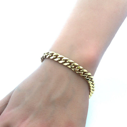 Designer Starz 10k Yellow Gold Cuban Curb Link 8.5" Chain Bracelet