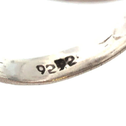 Estate 925 Sterling Silver Cabochon Tigers Eye Feather Design Oval Ring