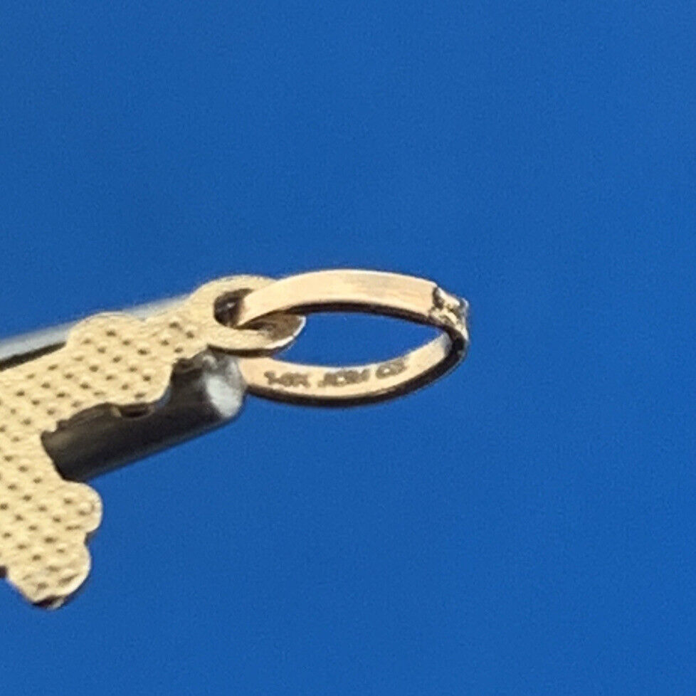 Charming 14K Yellow Gold Cubic Zirconia Cross Communion Petite Charm Pendant