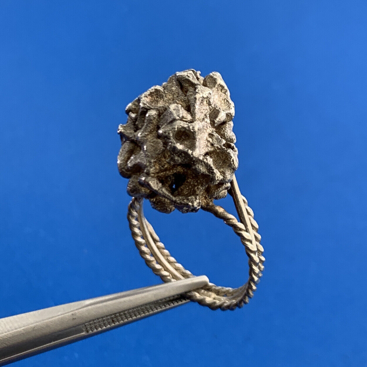 Artisan 925 Sterling Silver Artisan Nugget Free Form Size 6 Ring